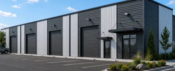 rendering of modern flex space building