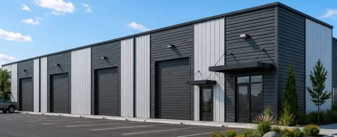 rendering of modern flex space building